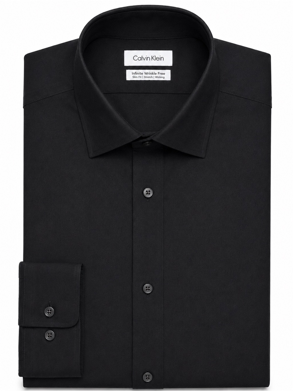 Calvin Klein Black Men's Dress Shirt - Point Collar
